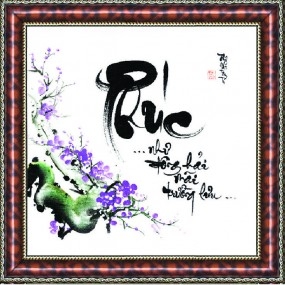 Tranh thư pháp vẽ tay PHÚC
